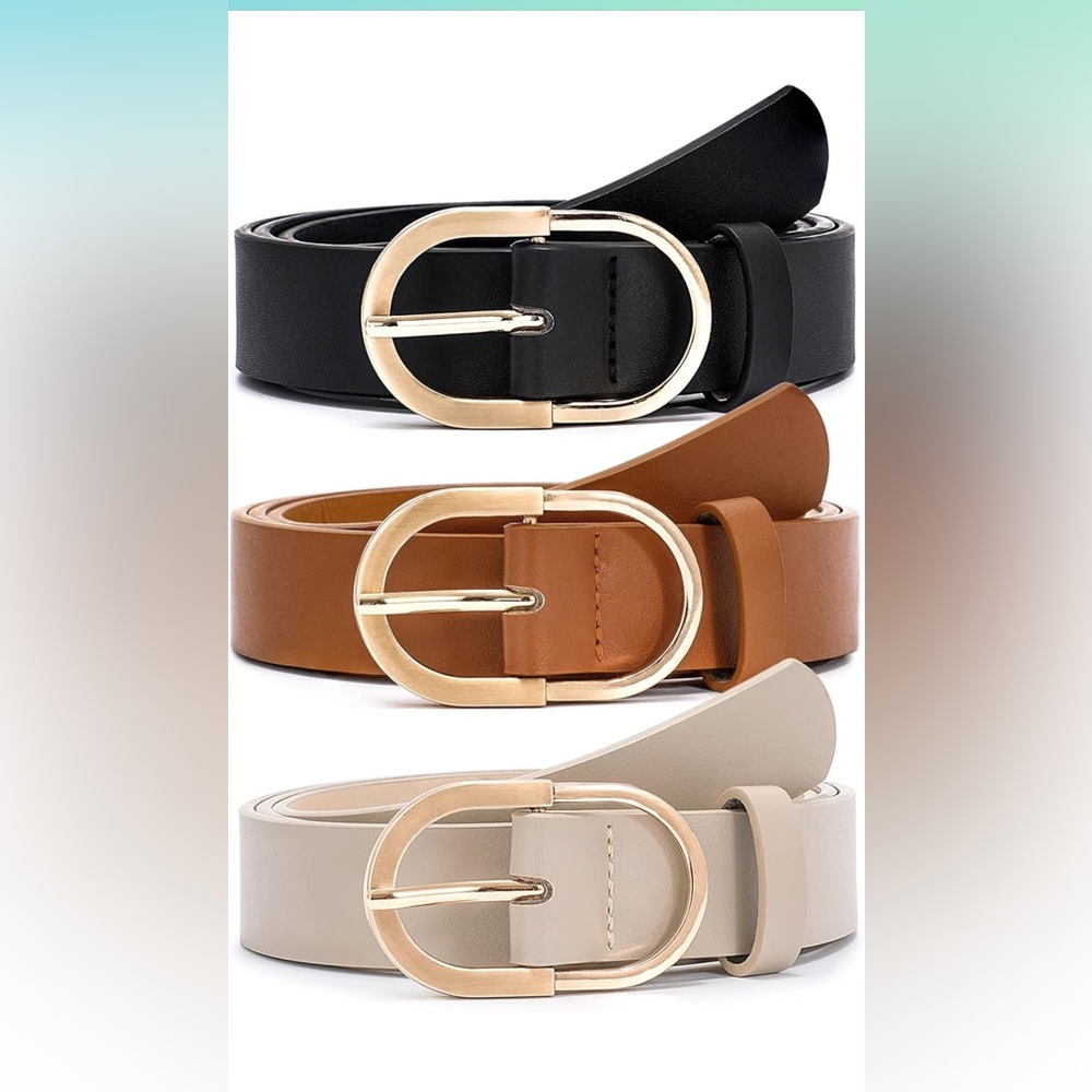 VONMELLI 3 Pack Women's Leather Belts for Jeans Pants Fashion